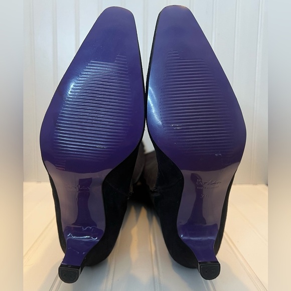 Boden Black Suede Knee High Boots Kitten Heel Pointed Toe Size 39 NEW - Picture 4 of 6